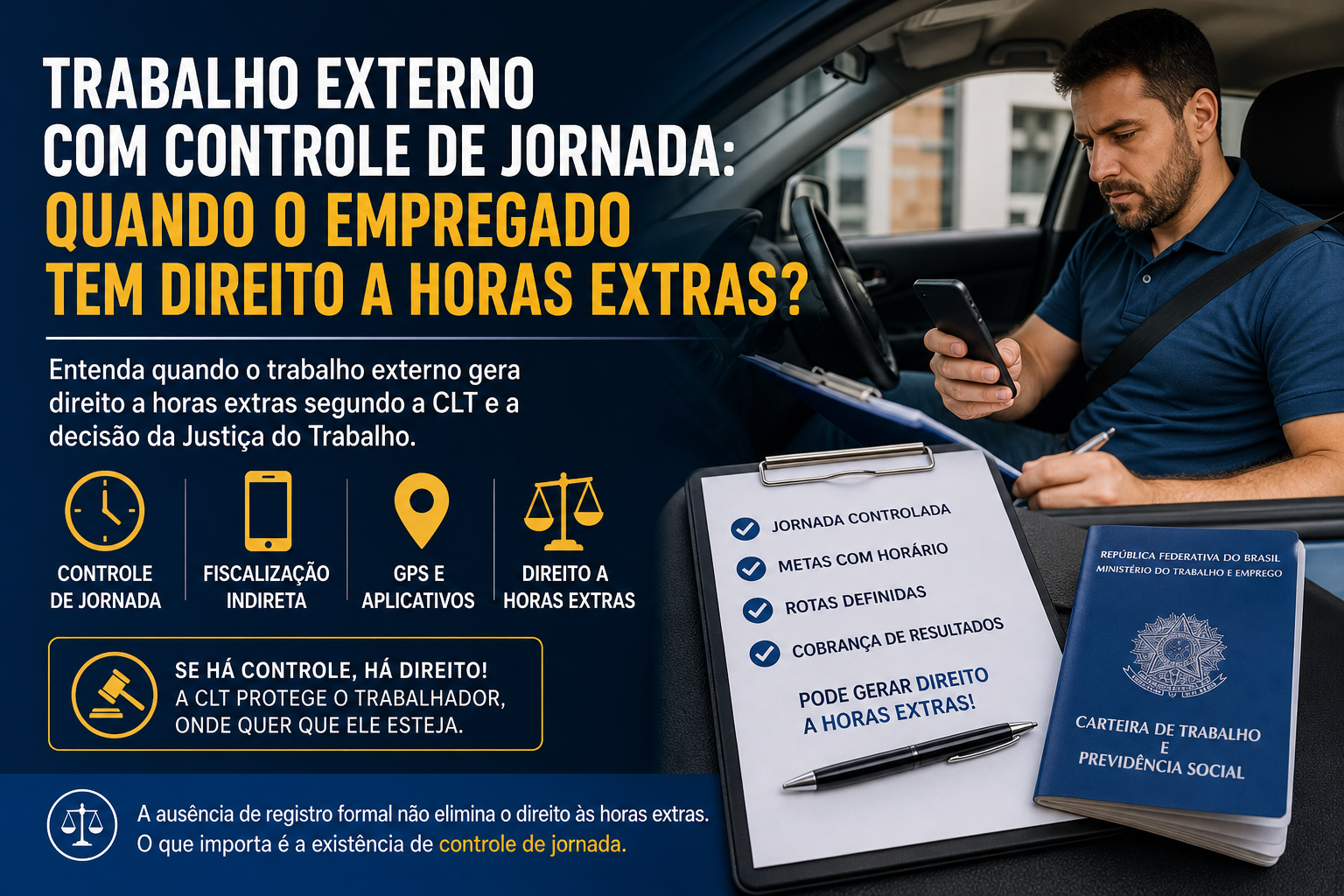 Trabalho externo com controle de jornada: quando o empregado tem direito a horas extras?